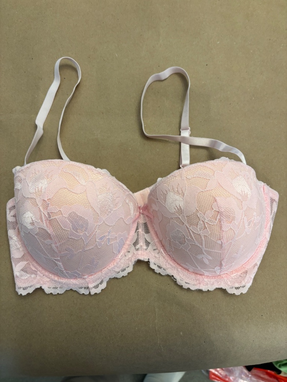 FEMININE PINK LACEY PADDED BRA